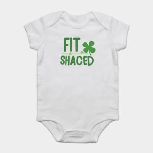 Fit Shaced Funny Irish Drinking ST PATRICKS DAY Shamrock Baby Bodysuit